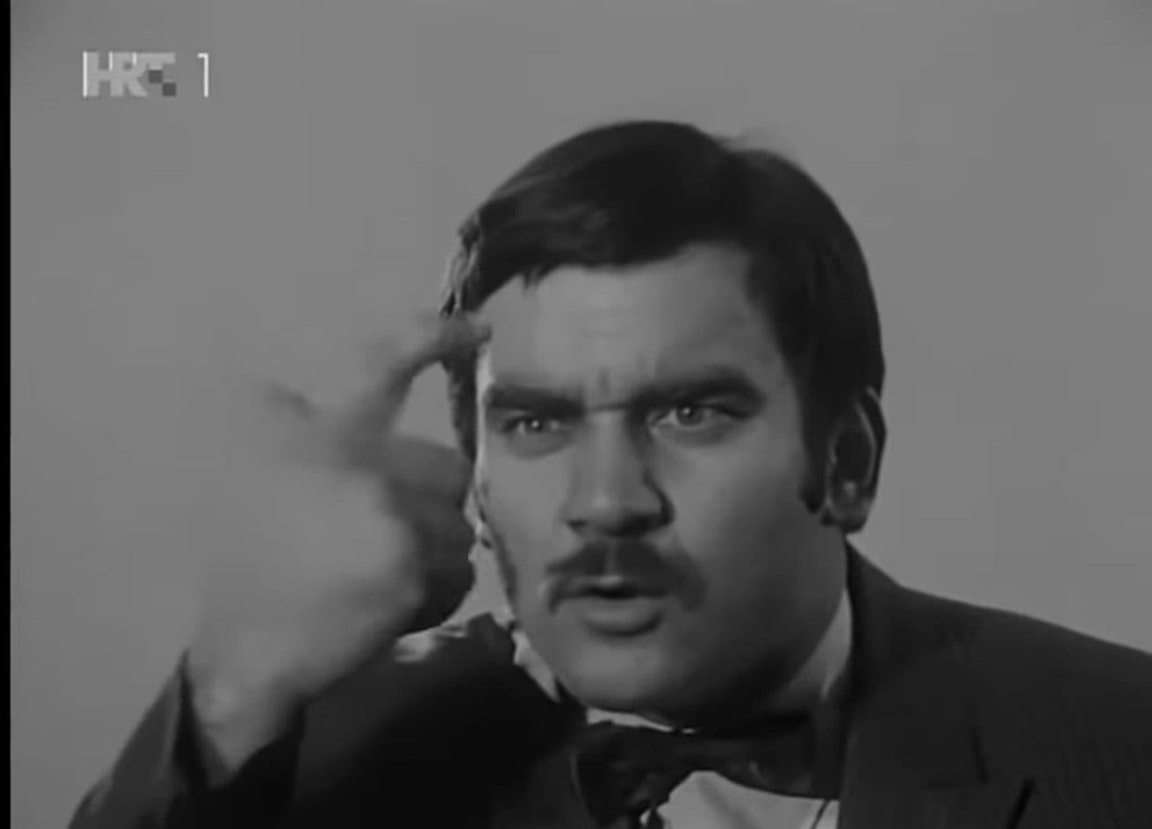 Classic Yugoslav TV scene illustrating tourism storytelling