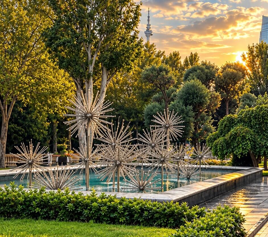 The dandelion fountain in Baku